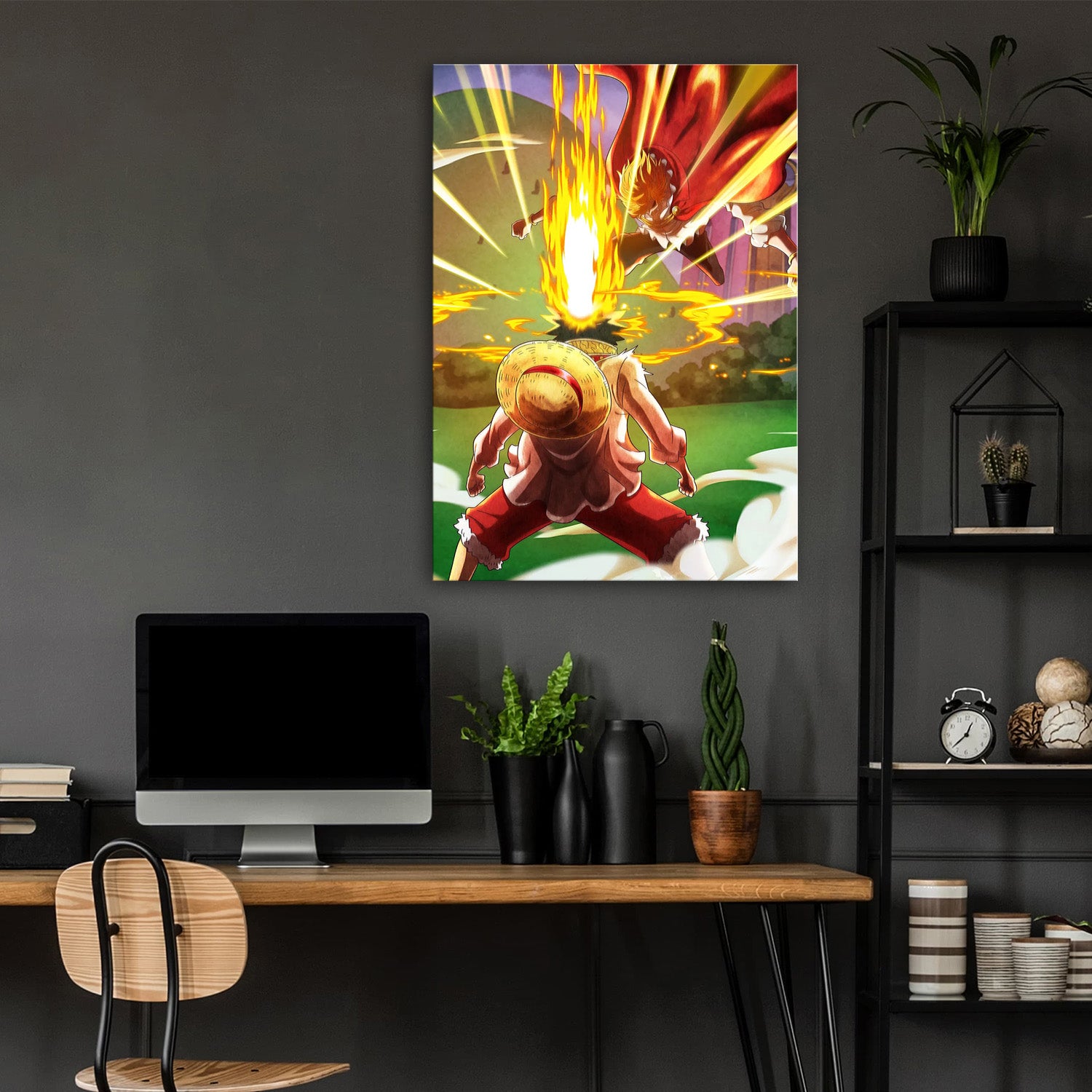 Iconic Painted Luffy vs Sanji - One Piece Metal Poster Media 4