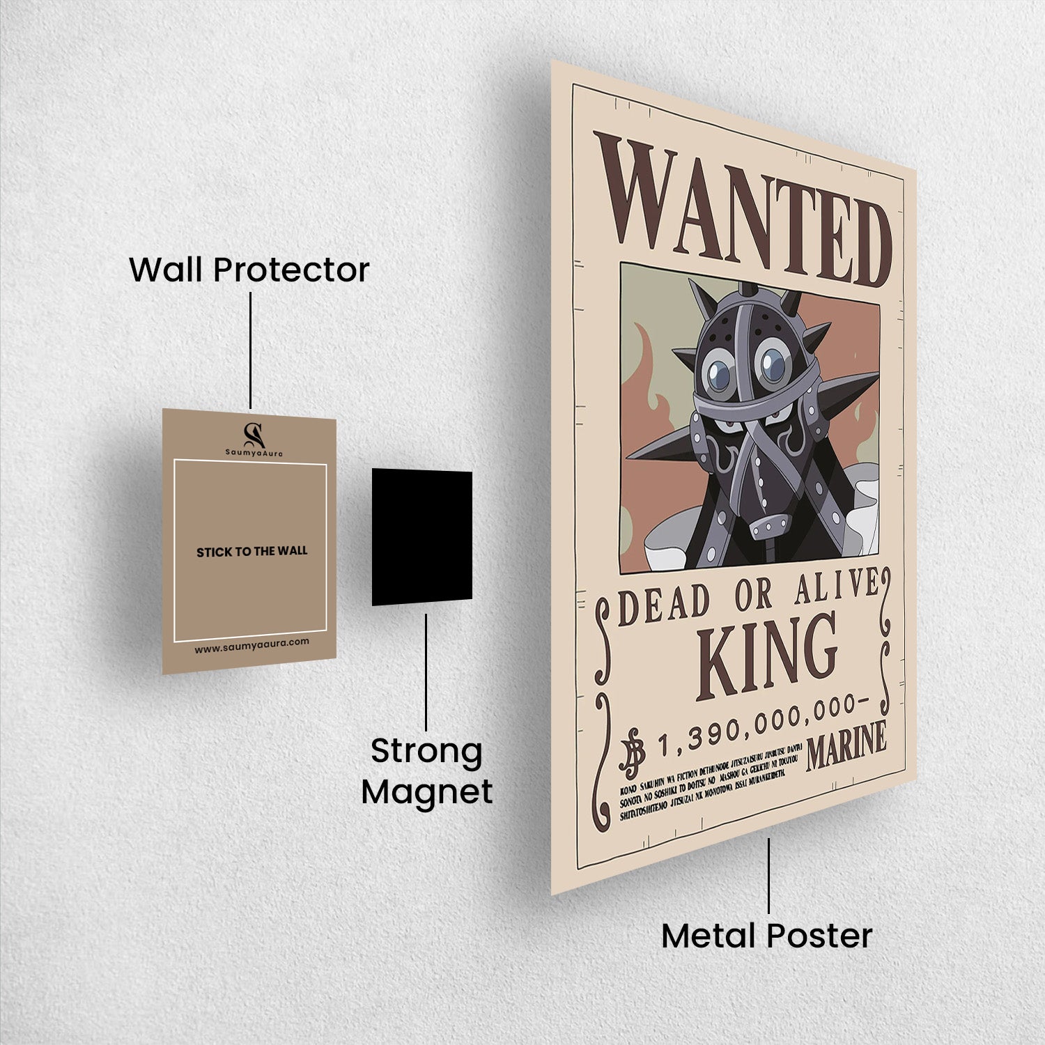 Franky Wanted after Wano One Piece Metal Poster - Anime W