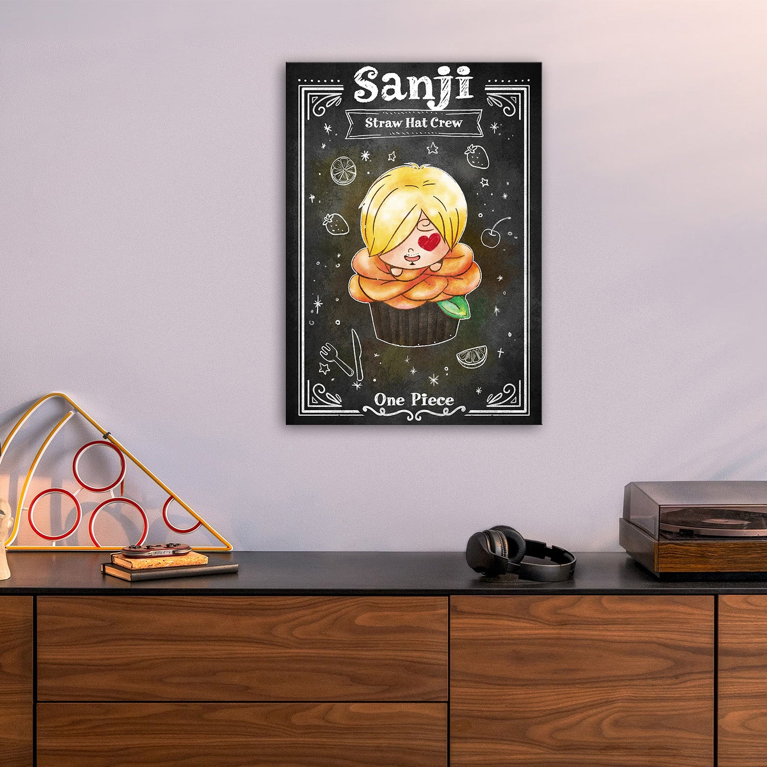Sanji Sweet Cupcake Chalkboard - One Piece Metal Poster Media 5