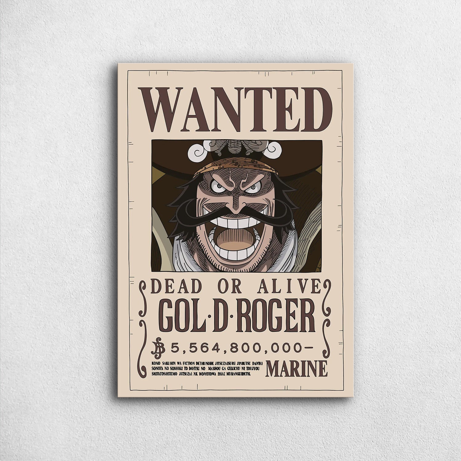 Gold D. Roger Wanted - One Piece Metal Poster Media 1