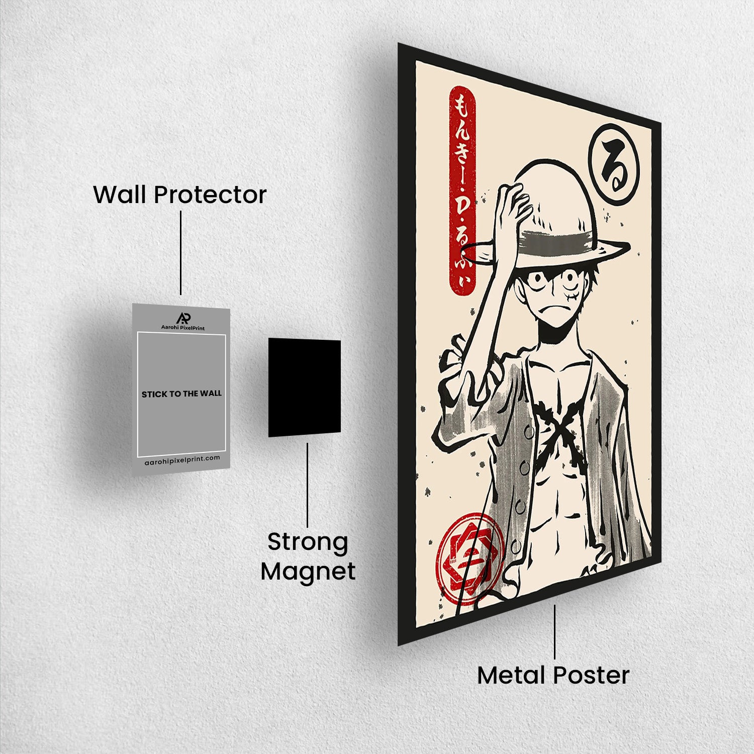 Monkey D. Luffy Ukiyo-e - One Piece Metal Poster Media 2