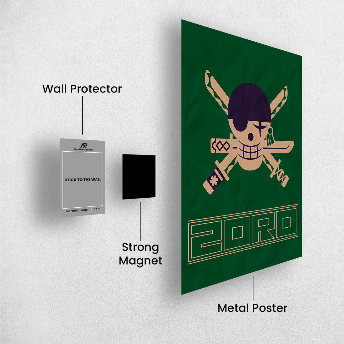 Roronoa Zoro Flag - One Piece Metal Poster Media 1