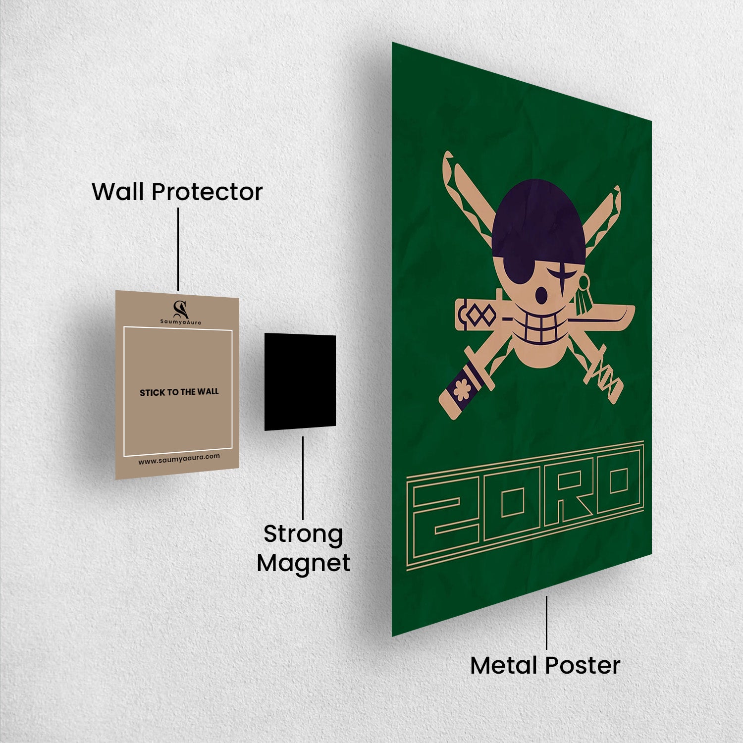 Roronoa Zoro Flag - One Piece Metal Poster Media 2